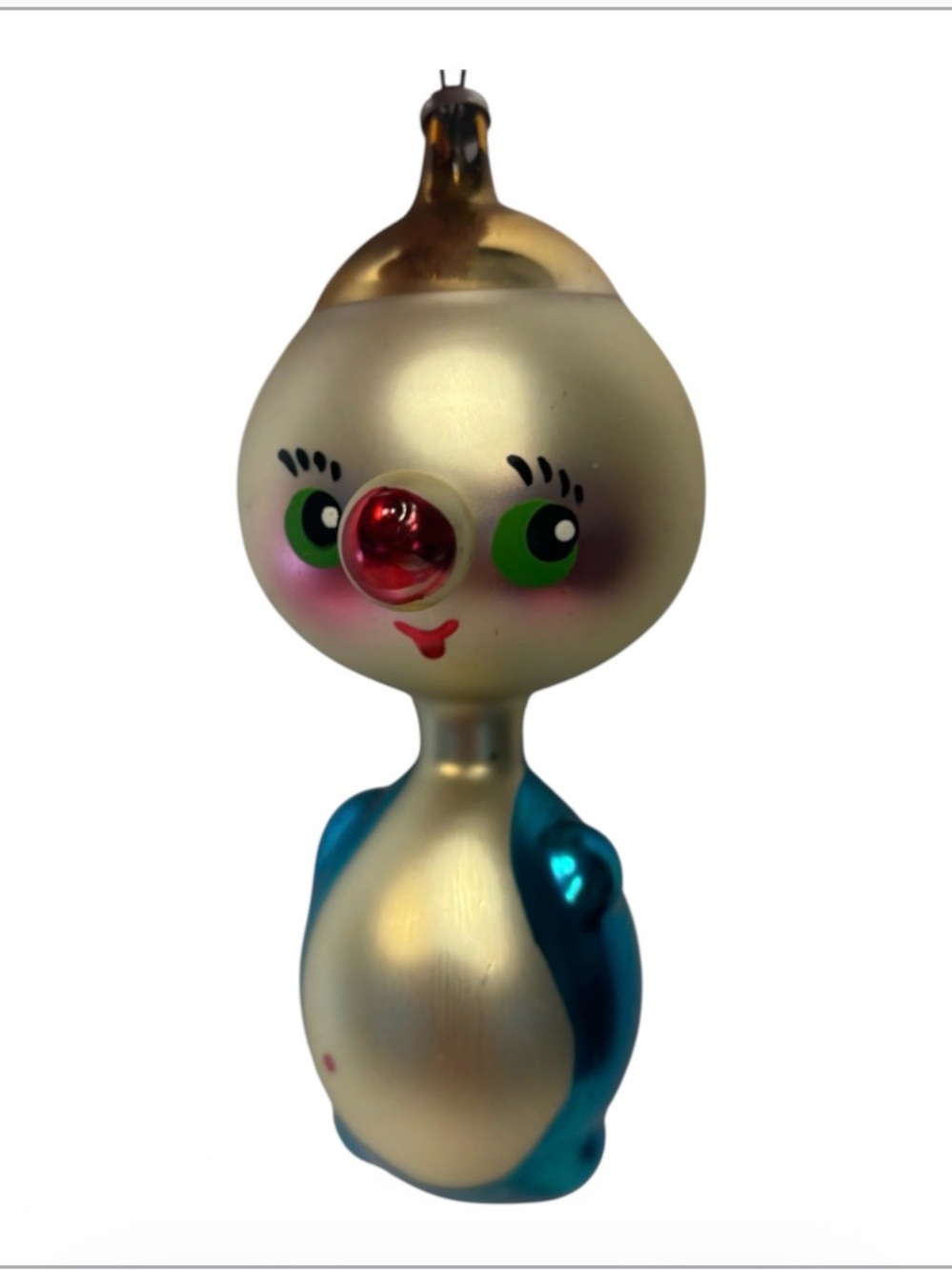 Vintage De Carlini Italian Glass Christmas Ornament